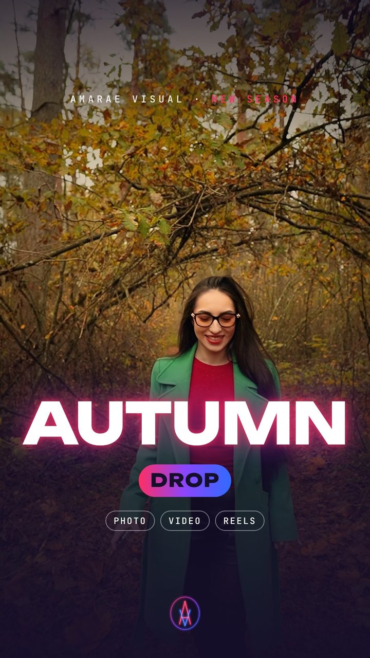 Вторая обложка серии AUTUMN DROP: девушка идёт по лесной тропе